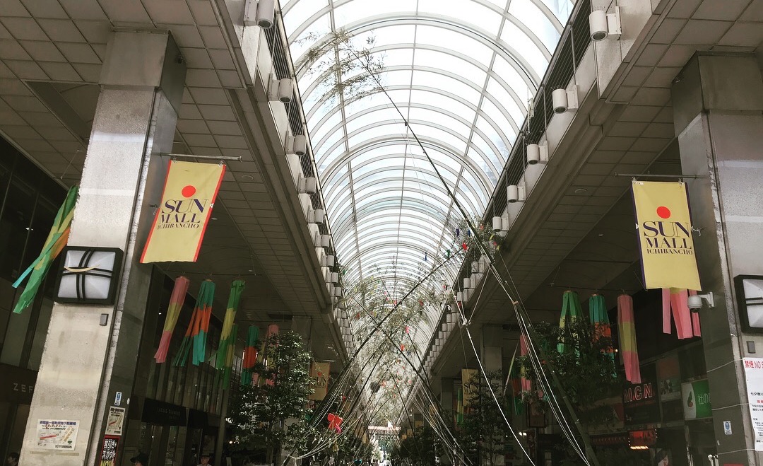 仙台七夕まつり、竹飾りー祭り前日