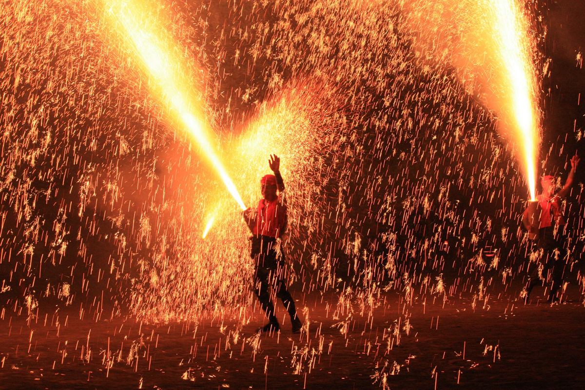 灯りの祭典 手筒花火