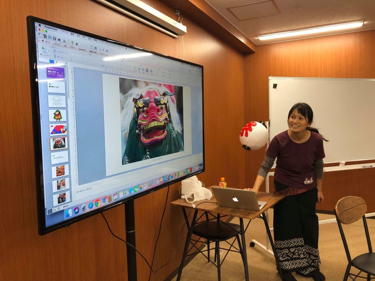 中川さんのTシャツの獅子舞マークが可愛い