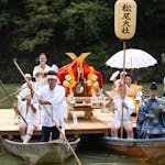 【松尾大社 八朔祭】京都嵐山で船渡御する女神輿と六斎念仏踊り