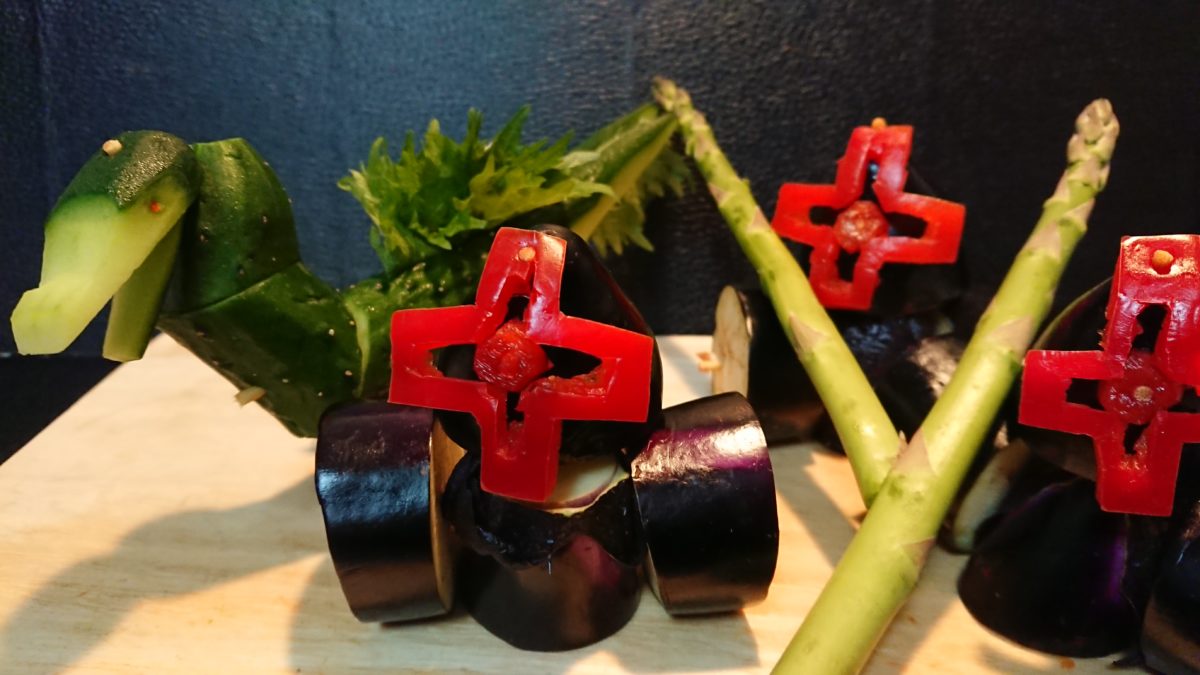 精霊馬ドムとスピノサウルス