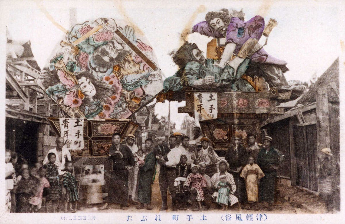 扇ねぷたが前ねぷた、本ねぷたが組ねぷただった弘前の運行団体の写真。明治・大正時代の貴重な写真