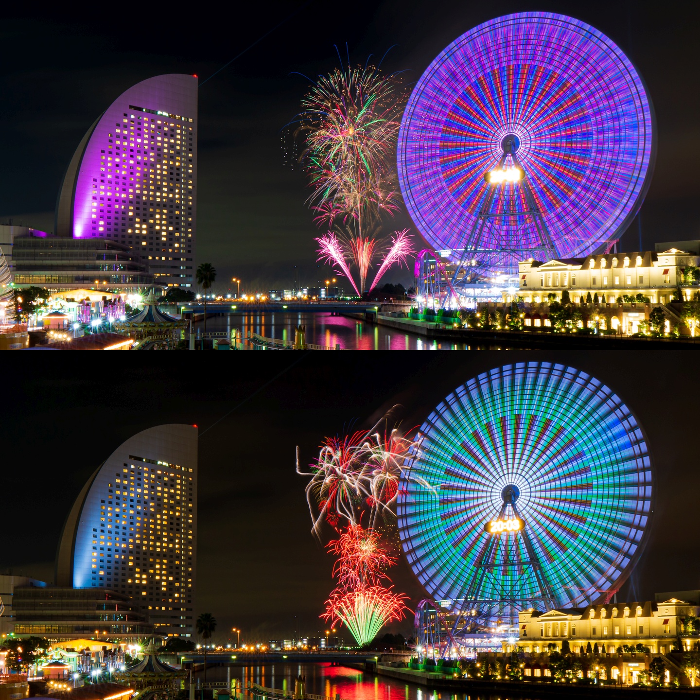 打ち上げ花火とライトアップ