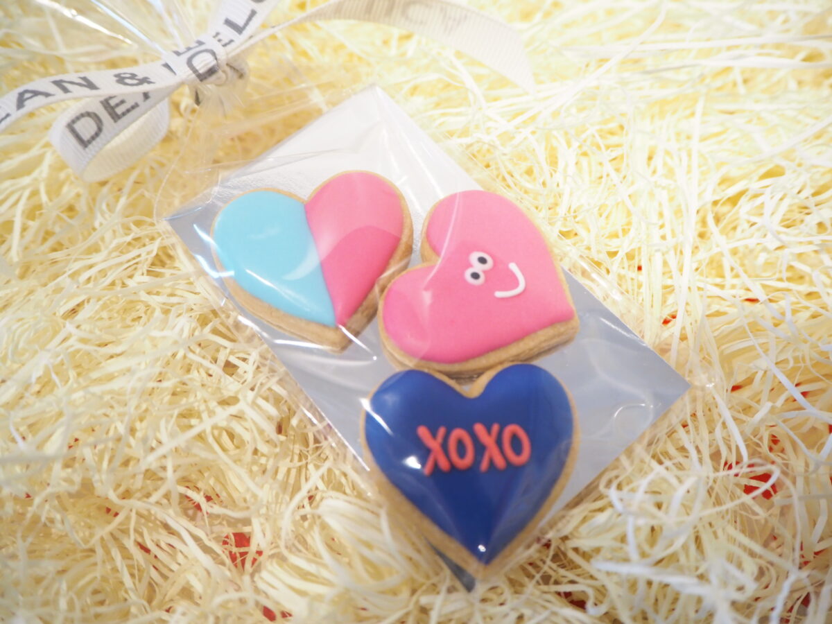 DEAN＆DELUCA アイシングクッキー ミニハート3pcs スマイル