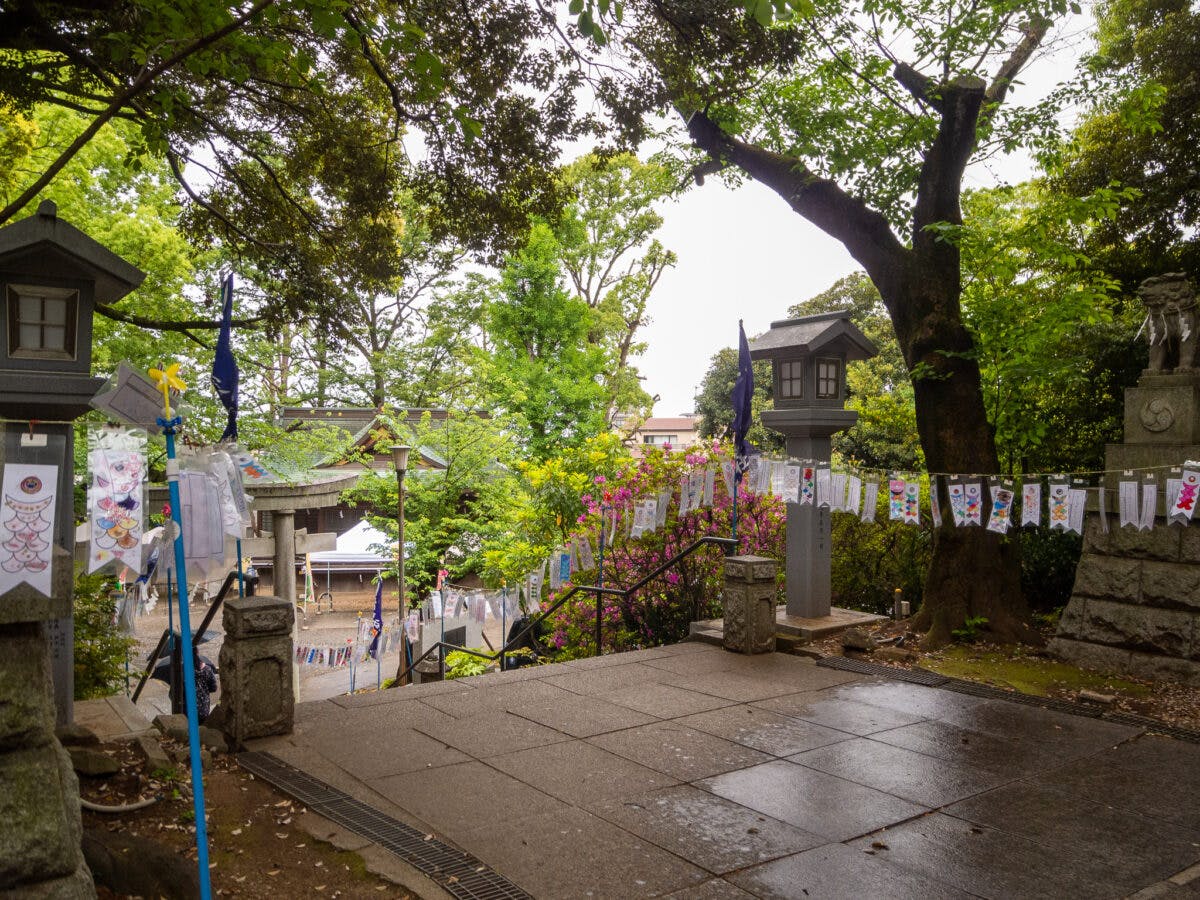 雪ヶ谷八幡神社「奉納こいのぼりお絵かき」