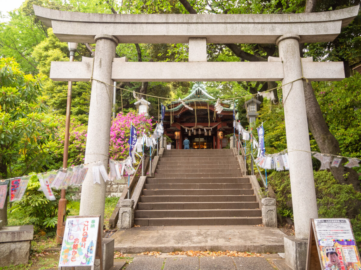 雪ヶ谷八幡神社「奉納こいのぼりお絵かき」