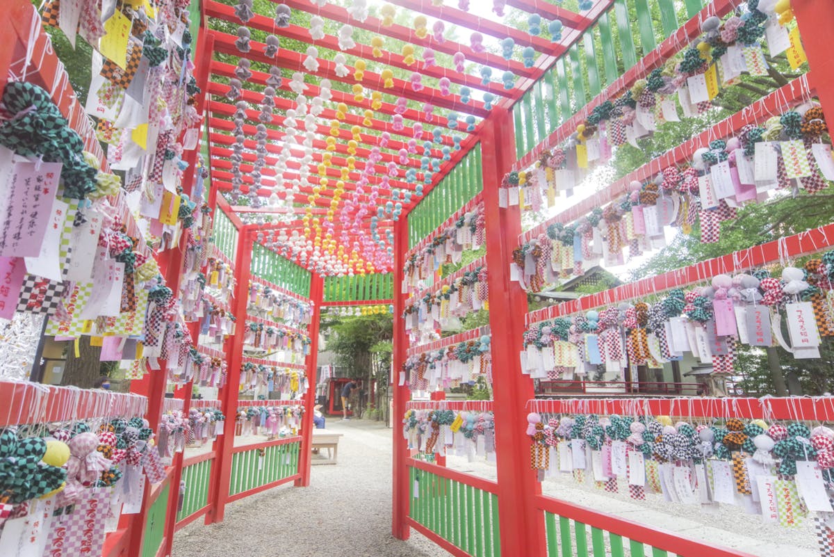 色とりどりのてるてる坊主がトンネルに 田無神社の 七夕てるてるトンネル オマツリジャパン 毎日 祭日