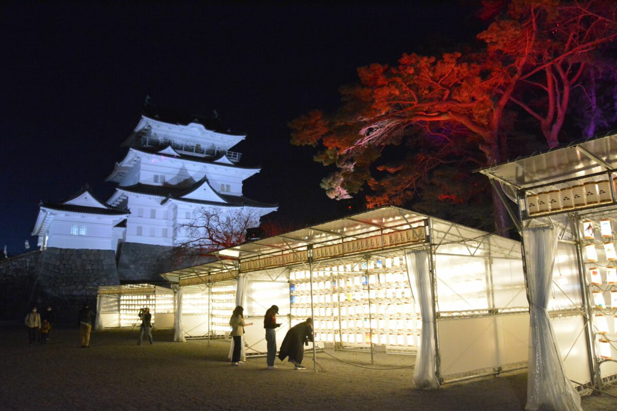 小田原ちょうちん光アートフェアが開催中！温かな光で包まれる城址公園の本丸広場