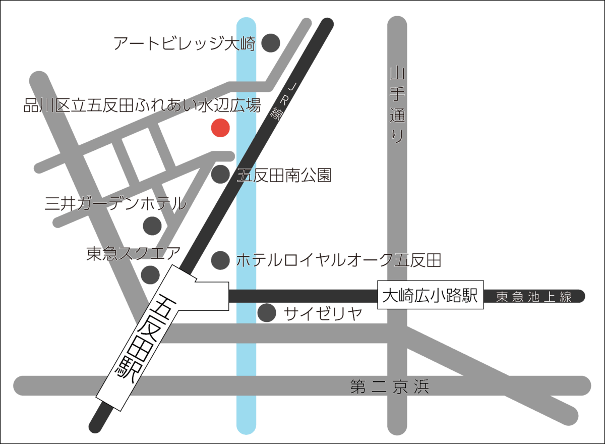 地図（五反田ふれあい水辺広場）