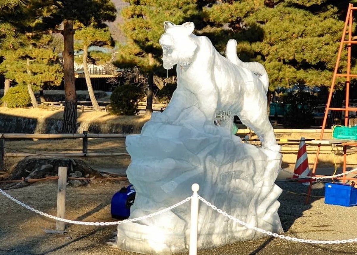 氷彫フェスティバル、松本城、氷像、虎
