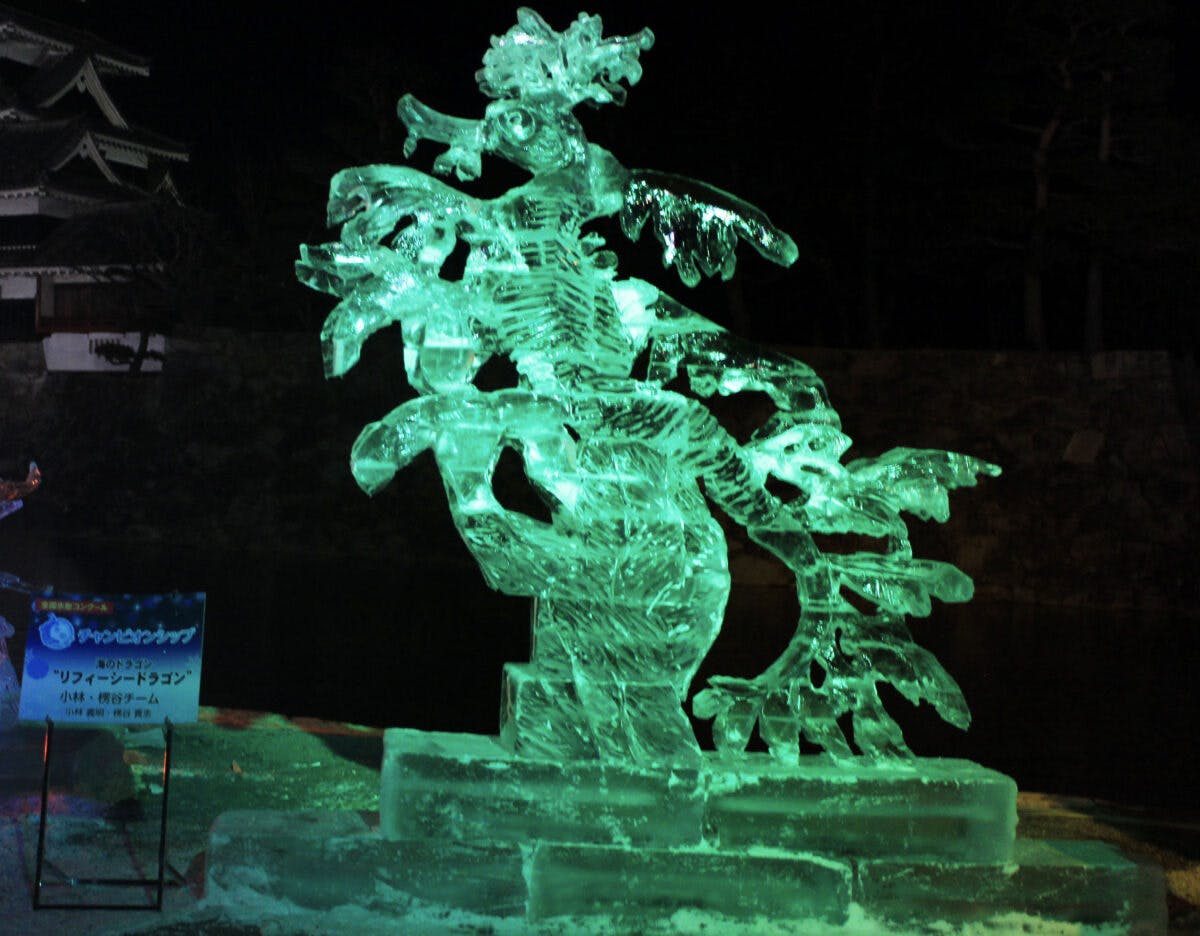 氷彫フェスティバル、松本城、氷像、ライトアップ、特別賞