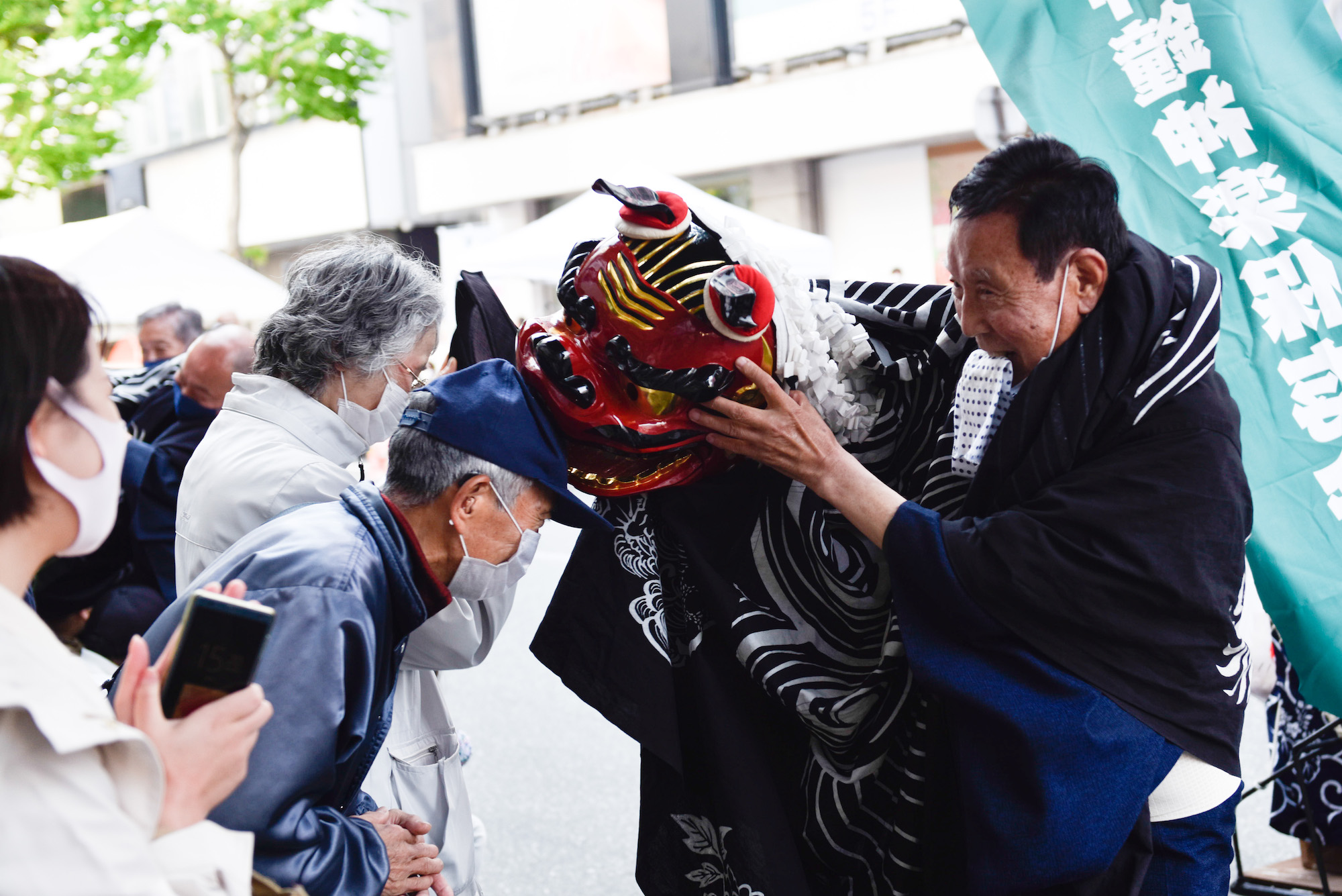 山形県 置賜 黒獅子 獅子舞い 獅子頭 - 漆芸