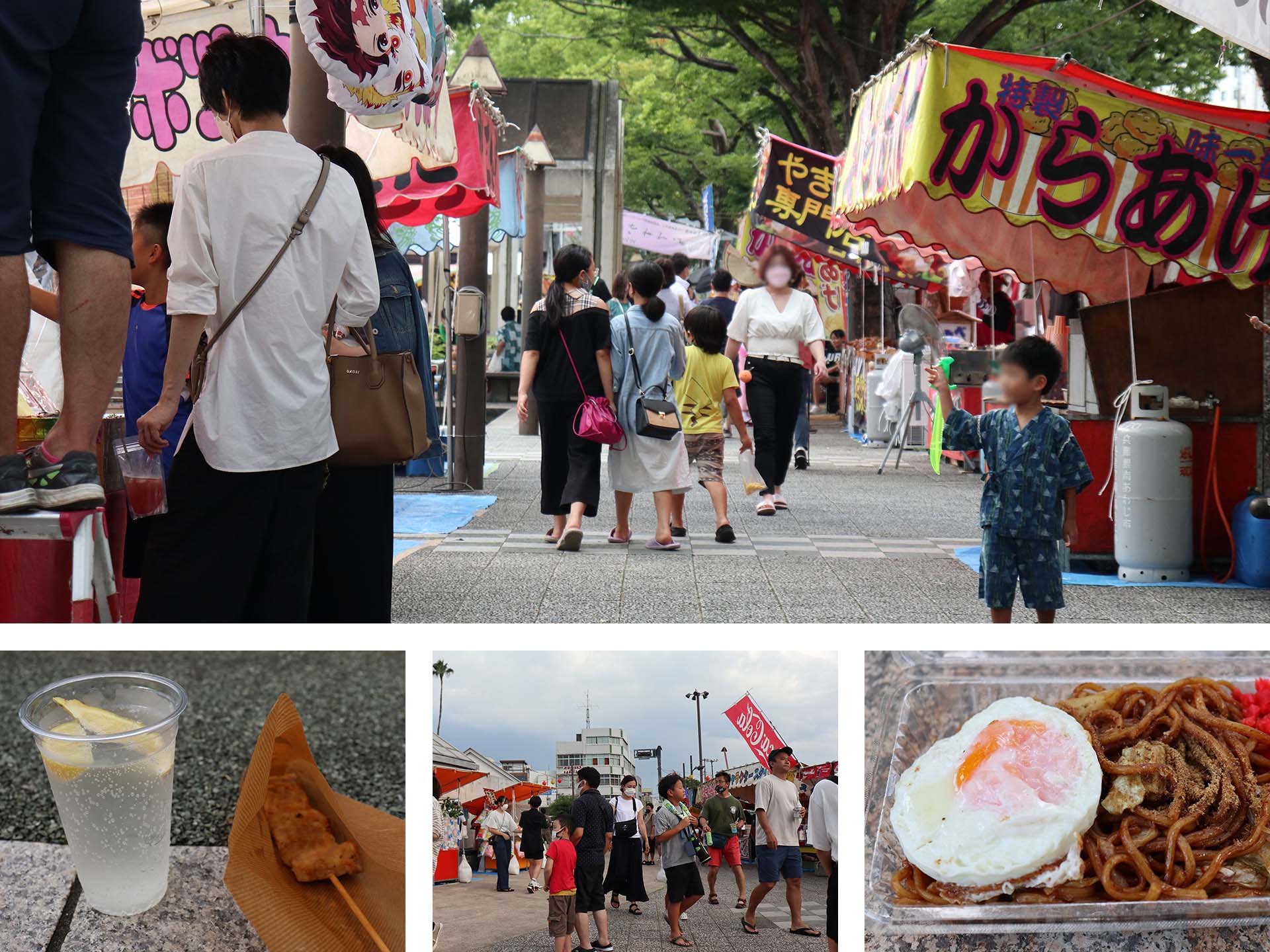 阿波おどりの露店とグルメ