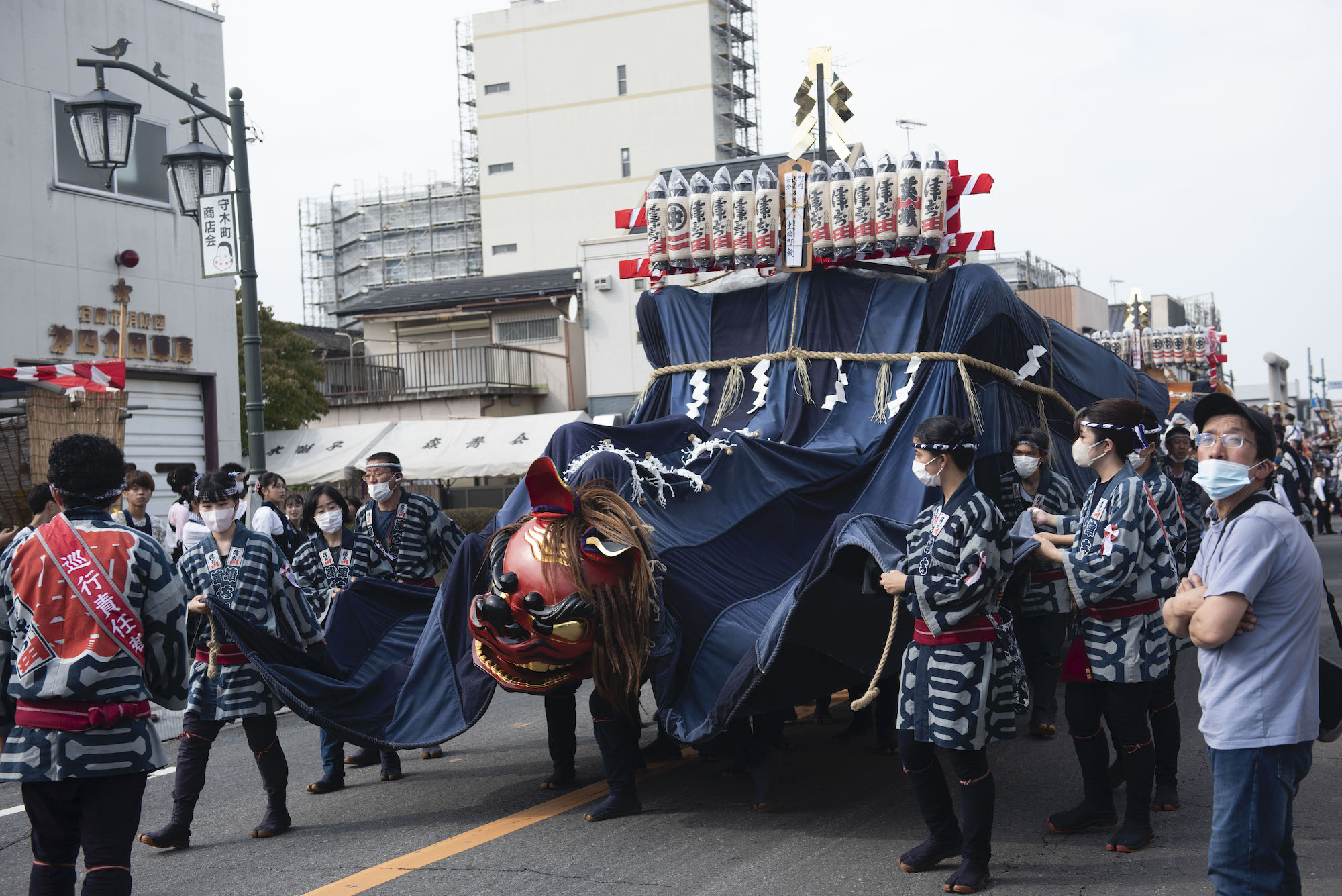 特大サイズ】関東三大祭り石岡の獅子頭（常陸獅子） - アンティーク 