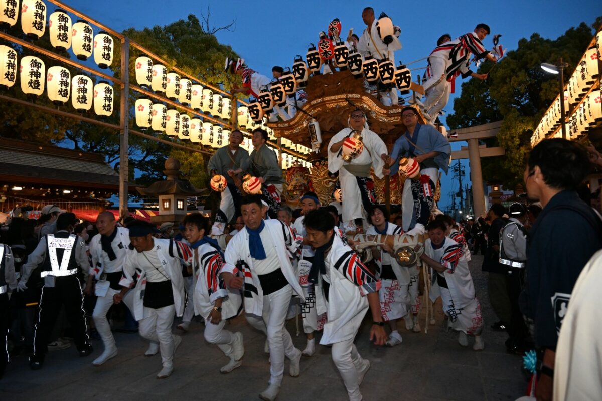 令和5年 東灘だんじり祭り、本住吉神社宮入！最高潮クライマックス写真 