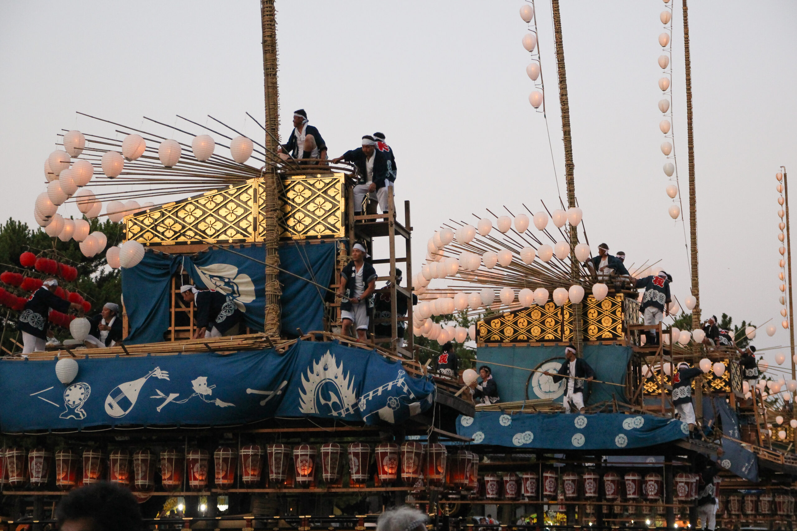 販売済み 掛軸 松吾 『津島祭 宵祭』 【巻藁船 提灯船】 | www 