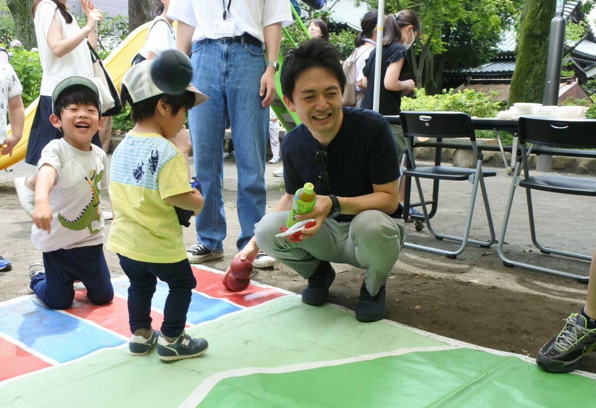 文京あじさいまつり　ボッチャ体験の様子
