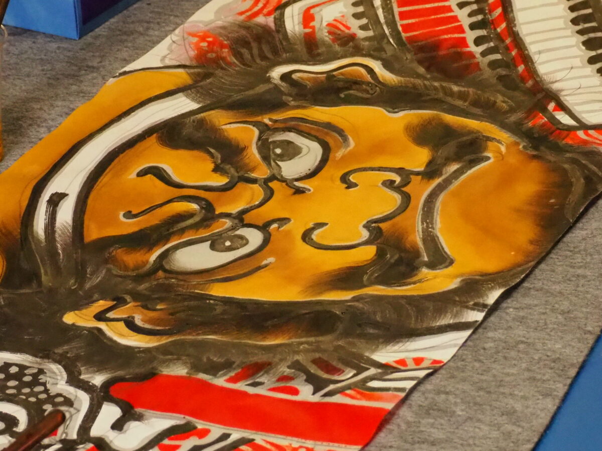 国立民族学博物館_ねぷた絵貼り替え